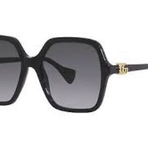 Gucci Sunglasses Women's Black/Grey Gradient Lens Square Shape 56-mm